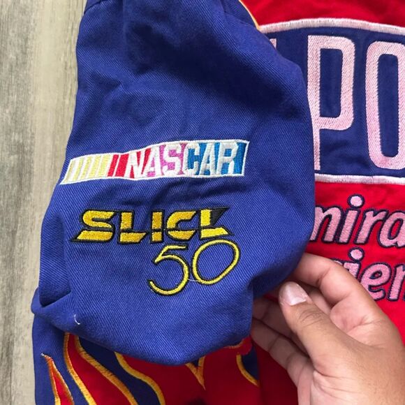 Vintag Jeff Hamilton Racing Jeff Gordon Dupont Nascar Flames Jacket Size Large - Picture 8 of 8